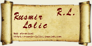 Rusmir Lolić vizit kartica